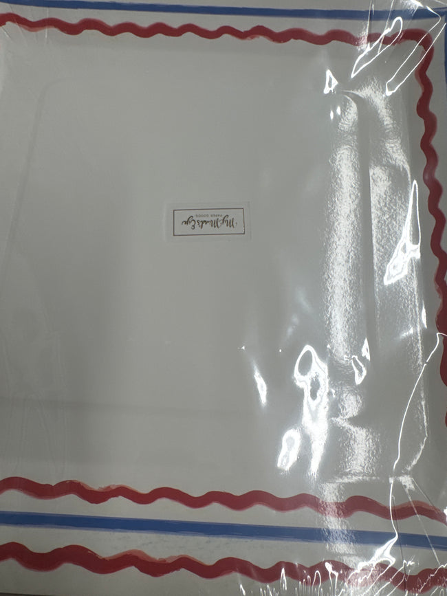 Paper plates, patriotic border